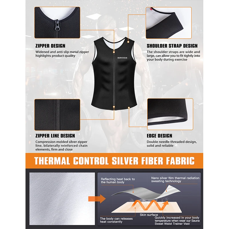 Burvogue неопреновый формирователь тела жилет для похудения мужчин Талии Тренажер