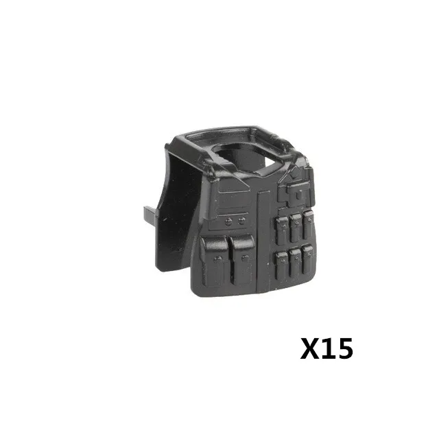 H-Vest-15pcs WW2 тактический жилет строительные блоки военный игрушечное оружие армия MOC солдаты фигурки тела Броня руки полиция кирпичи игрушки C127 - Цвет: H-Vest-15pcs