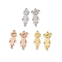100 stainless steel blank boy girl tag charm coneector 2 hole metal kids family tag coneector mirror polished wholesale 20pcs