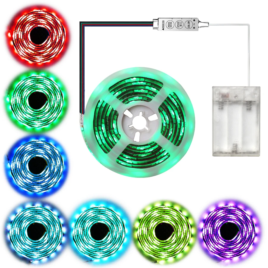 Светильники на батарейках светодиодные полосы света 5050 Водонепроницаемый