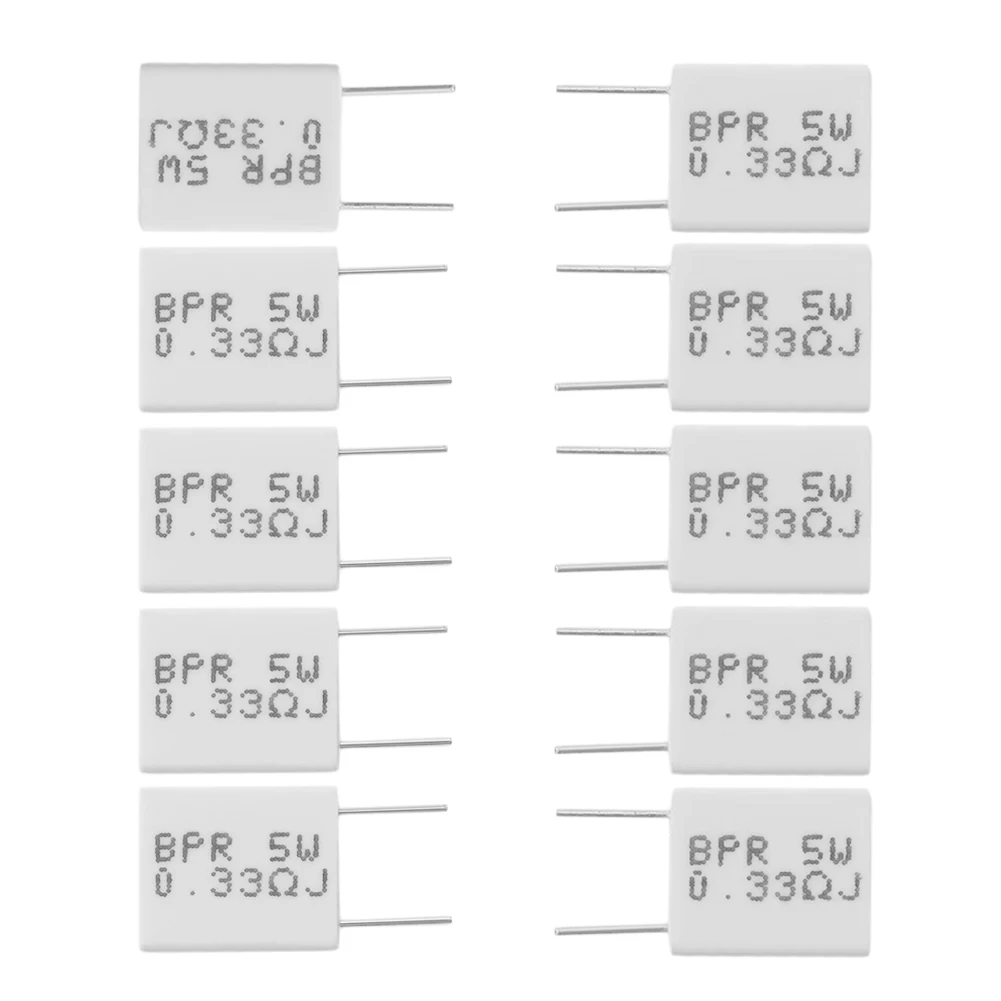 

10 pcs 0.33R 5 W 5% Cement Resistor 0.33R 0.33Ohm Non-Inductive Resistor BPR56 E56B