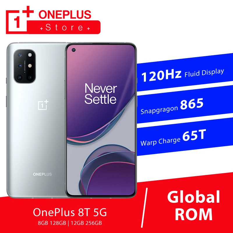 Глобальная прошивка OnePlus 8 T 5G смартфон ГБ 128 Snapdragon 865 120 Гц активно матричные осид