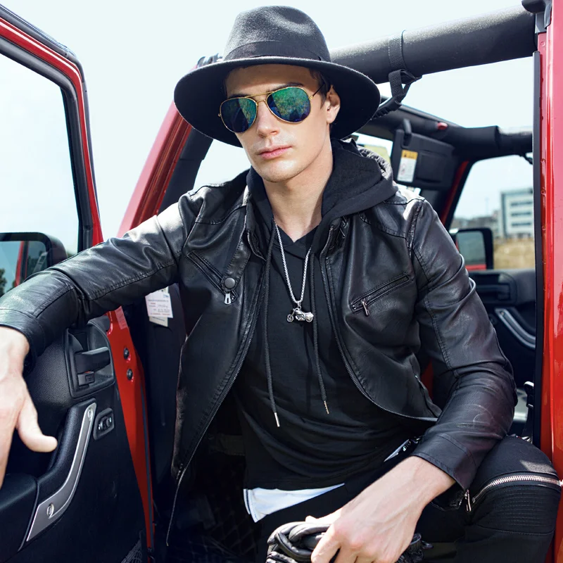 

Мужская куртка из искусственной кожи, повседневная мотоциклетная куртка, длинная куртка, Азиатский размер M-3XL, весна, K200