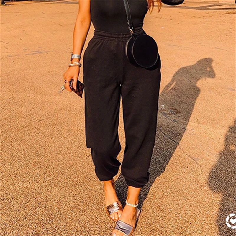 Женские спортивные брюки с высокой талией уличные для бега зимние черные