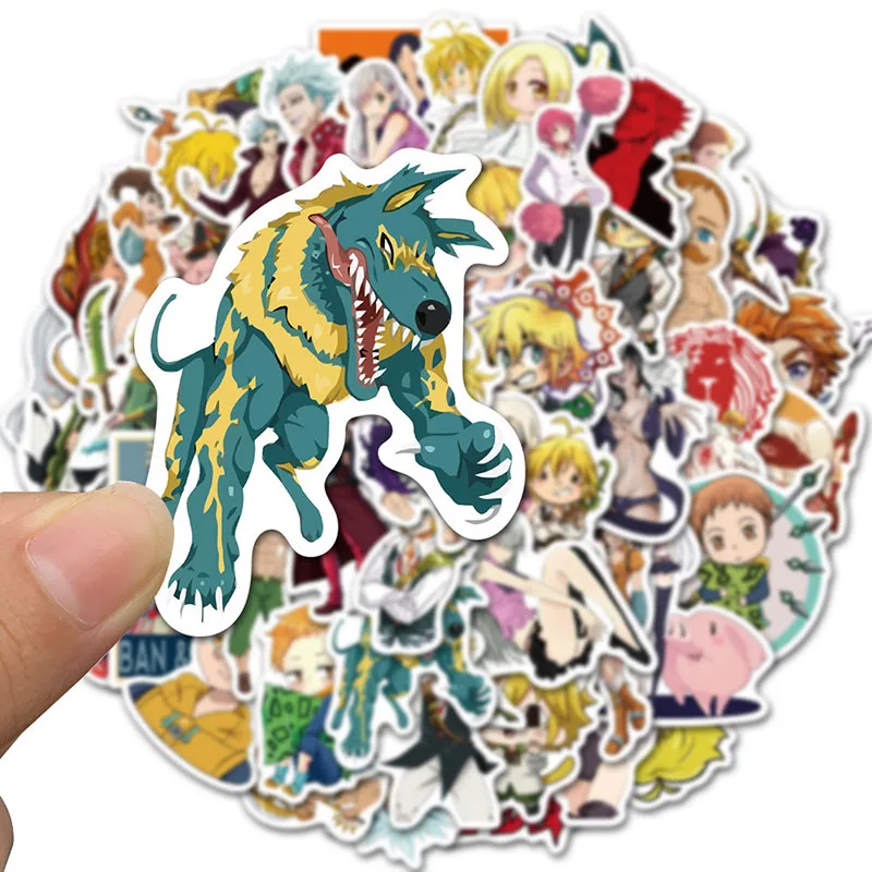 Pegatinas de dibujos animados de Anime japon&eacute;s The Seven Deadly Sins para port&aacute;til, equipaje de tel&eacute;fono para motocicleta, monopat&iacute;n, juguetes de pegatinas para ni&ntilde;os, 50 Uds.-4