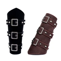 new exaggerated mens leather wristbands wide leather punk riding armbands