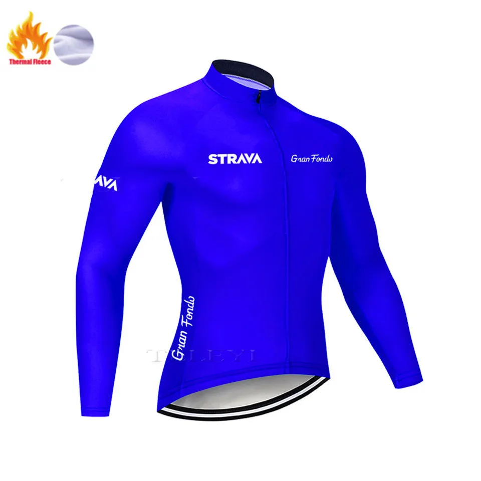 Winter Jersey Strava, длинный рукав, Майо, Ropa Ciclismo Invierno, термо флис, велосипедная команда, Велоспорт, Джерси, набор, зима, MTB, одежда для велосипеда - Цвет: Winter Jersey