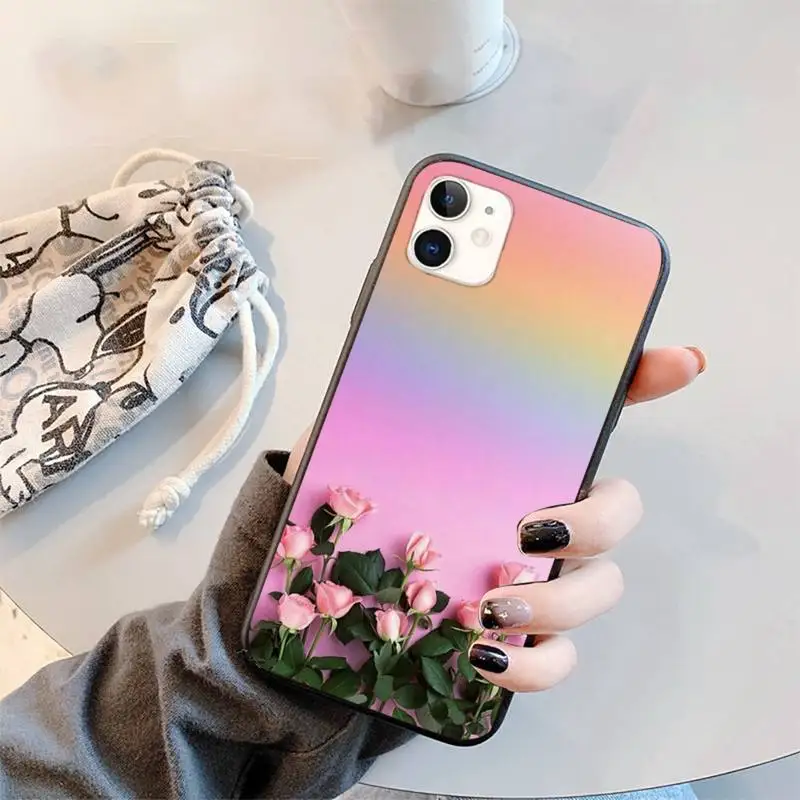 

Peony tulip flower rainbow Phone Case for iPhone 12 11 mini pro XS MAX 8 7 6 6S Plus X 5S SE 2020 XR