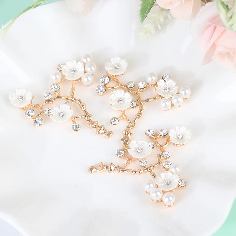 

5Pcs 45mm*47mm Alloy Creative Gold Pearls Pendant Buttons Jewelry for Earrings