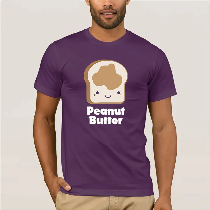 

Men Printed Short Sleeve T Shirt trend Peanut Butter and Jelly Couples Friend T Shirt Funny O Neck T Shirt Casual