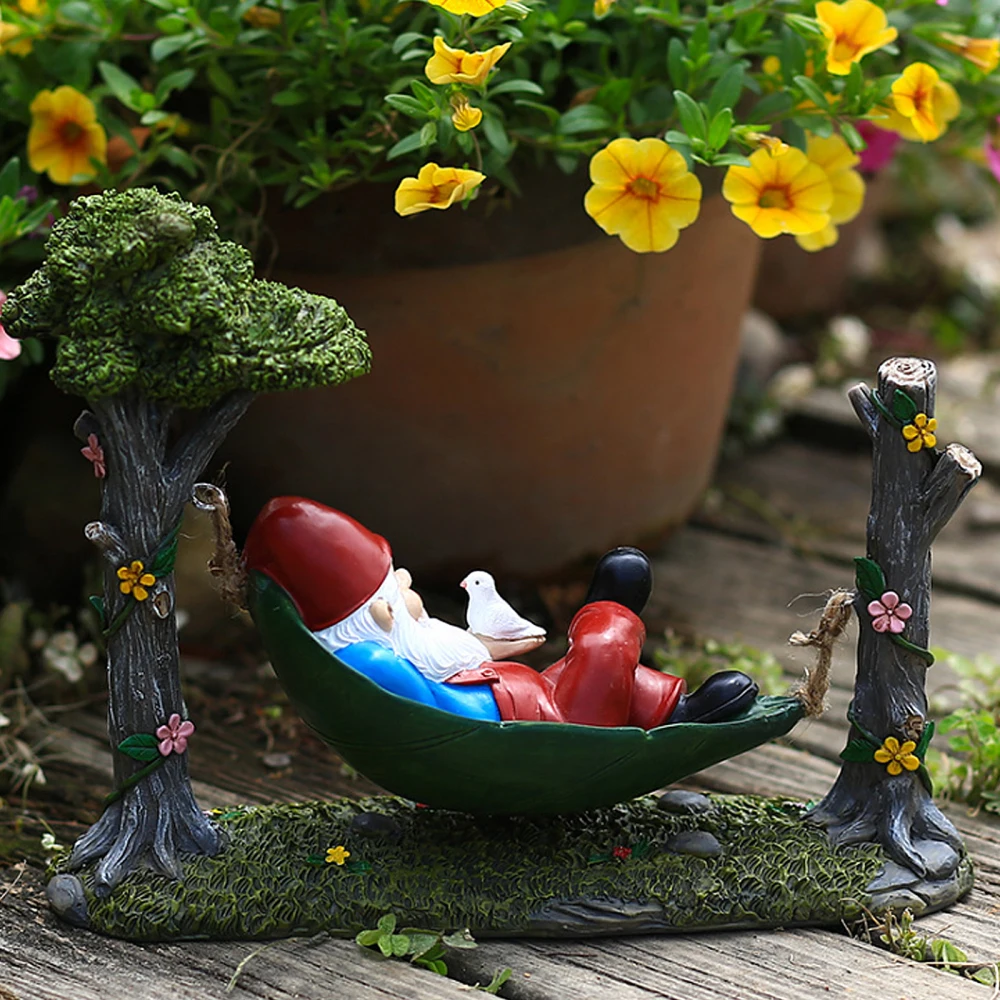 

Lawn Gnome Garden Accessories Resin Crafts Decoration Christmas Gift Funny Outdoor Home Creative 1PC Dwarf Ornaments