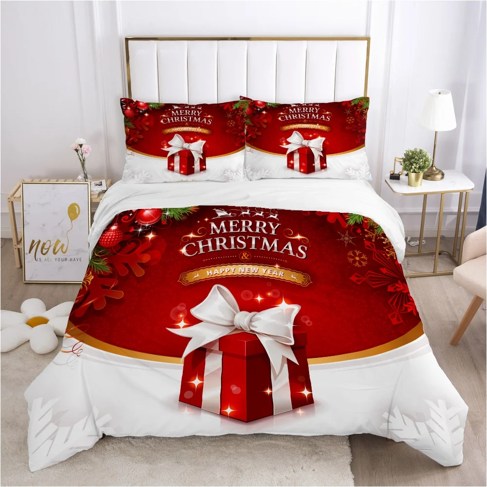 Christmas santa claus Duvet cover set 240x220 200x200 Bedding Twin Queen King Double Bed linens Quilt Bedclothes Socks | Дом и сад