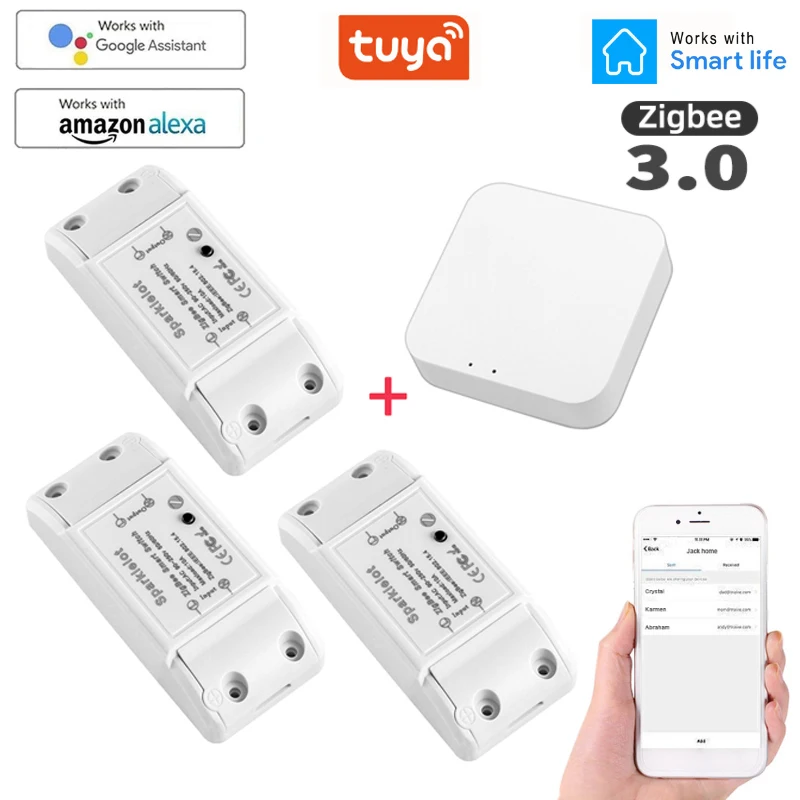 

ZigBee Smart Home House Wireless Remote Switch Breaker Domotic LED Light Controller Module Alexa Google Home Smartlife Tuya APP