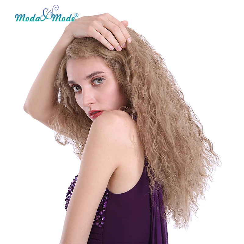 Moda & Mode длинный надувной кудрявый синтетический кружевной парик 24 дюйма