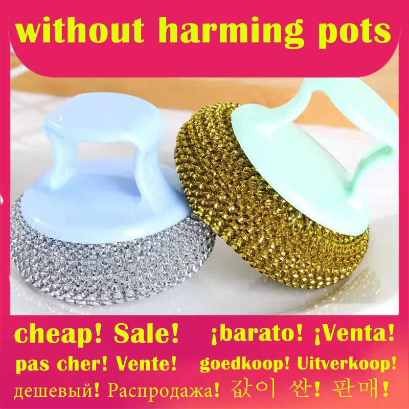 

3pc Without Harming Pot Clean Brush With Long Handle Pan Kitchen Brush Dish Handle Washing Brush Nano Clean Ball Kitchen Cleaner