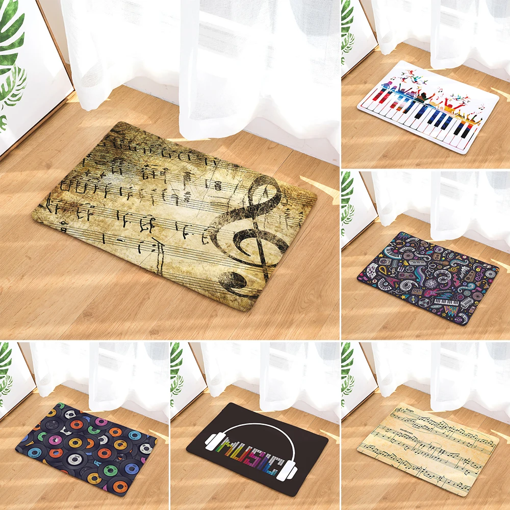 1 шт. входной Противоскользящий дверной коврик с музыкальным принтом Магнитная