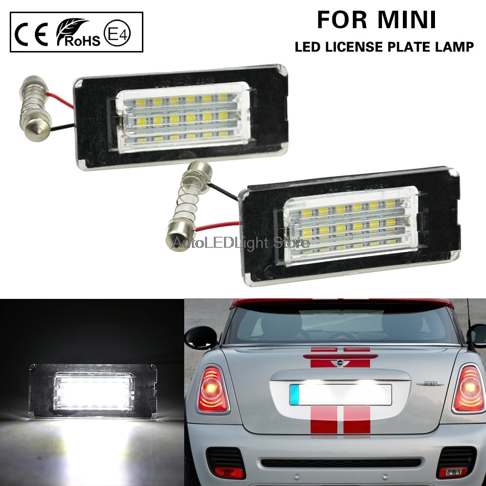 2 шт. светодиодный номерной знак светильник лампа для MINI COOPER R56 хэтчбек 2007 2013 R57