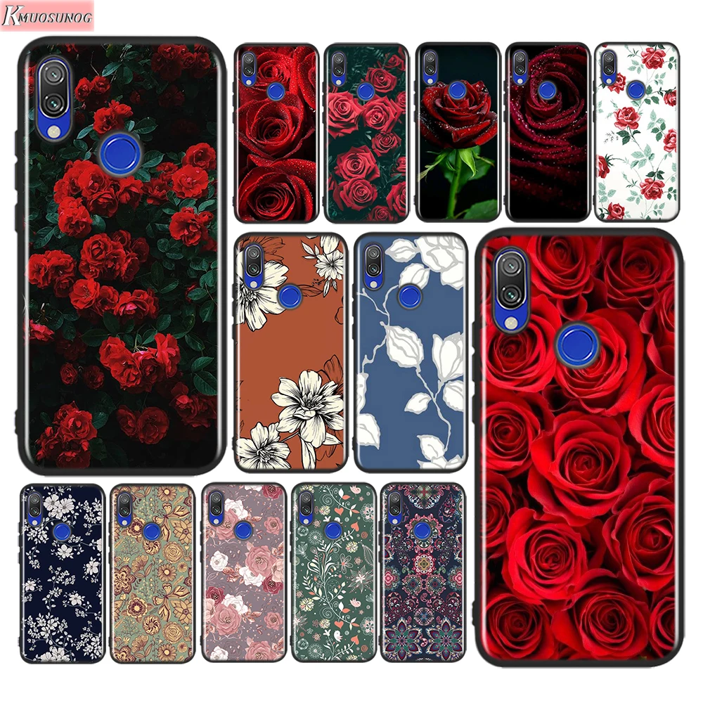 

Silicone Cover Rose Flowers For Xiaomi Redmi 9A 9C Note 9 9S Pro Max 8T 8 7 6 5 Pro 5A 4X 4 Prime Phone Case