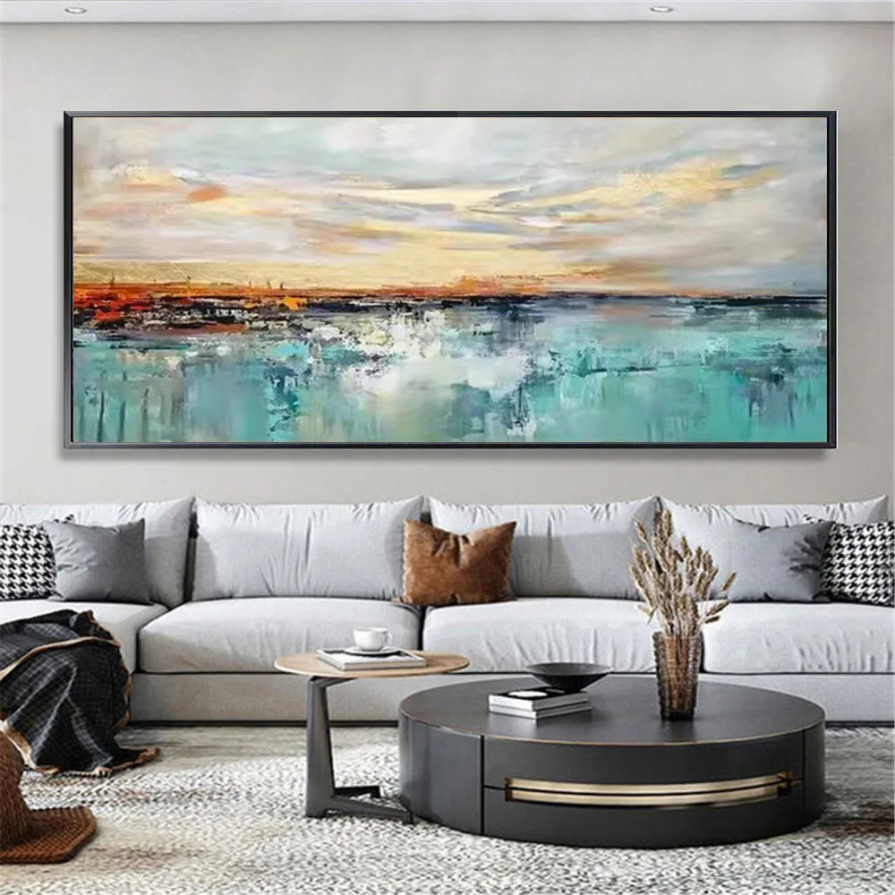 

100% ручная роспись природный пейзаж, настенная живопись, абстрактные Масляные картины на холсте, картина, настенная живопись, декор для гост...