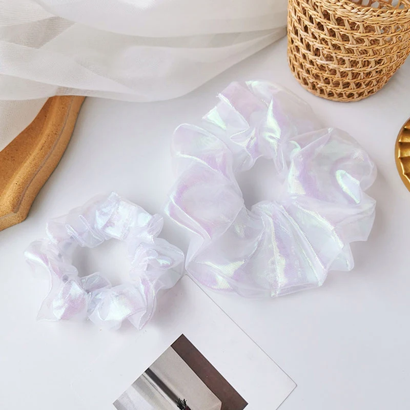 Новинка блестящие резинки для волос кольцо большие маленькие белые волосы из