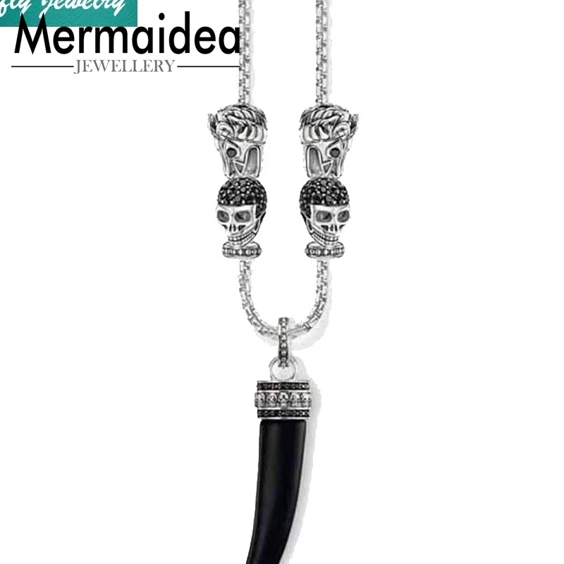 Skull Dragon Beads Tiger Tooth Pendants Necklaces Men Women Trendy Style silver plated Rebel Fashion Jewelry Gift | Украшения и