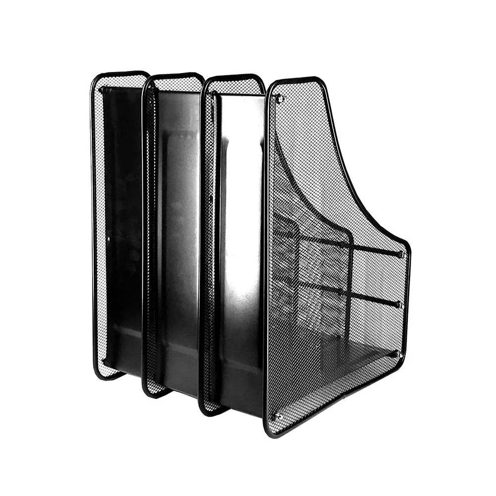 3 отсека металлический сетчатый держатель для журнальных файлов Настольный