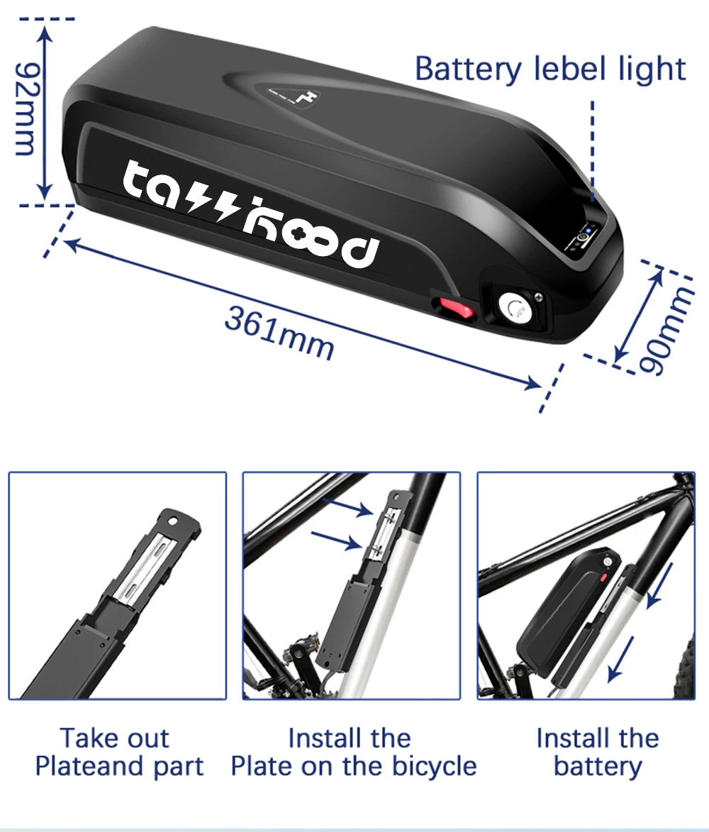 Hailong нижняя труба 36 вольт литиевая батарея для электровелосипеда в 15 Ач 500 Вт