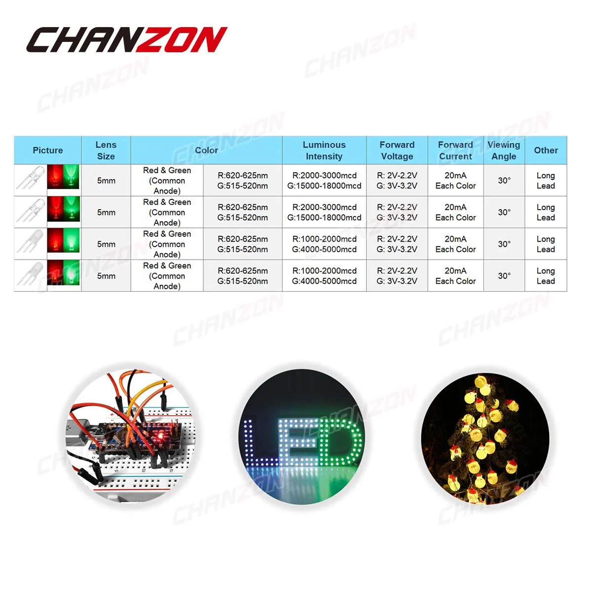 100 шт. 5 мм светодиодный ная лампа двухцветная красная зеленая общий анод/катод