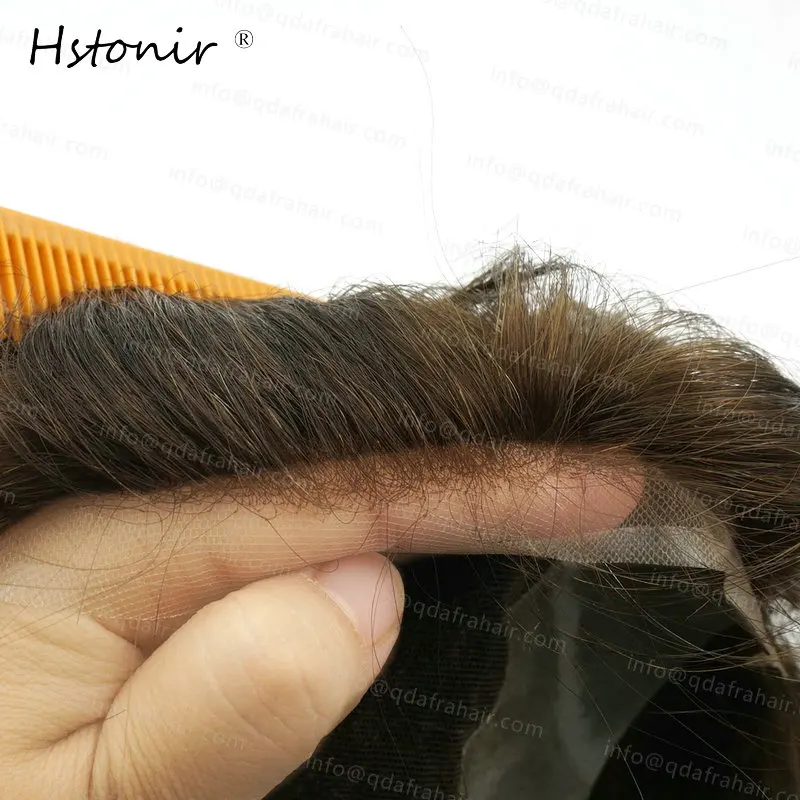 Hstonir волос Часть Кружево человека Волосы Remy парик тонкая кожи Swiss Кружево в спереди Для мужчин парик для продаж H045