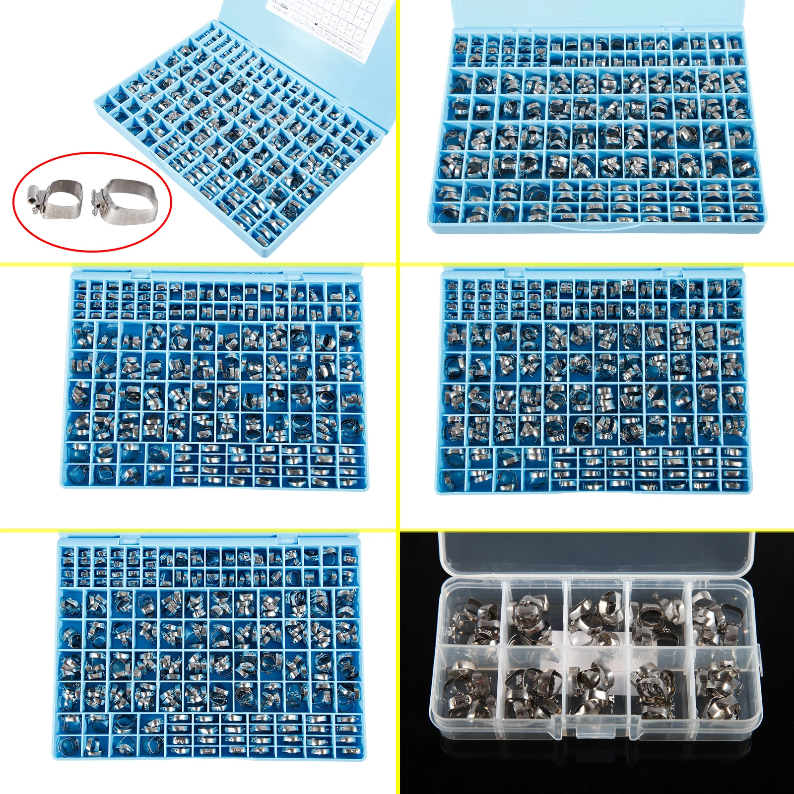 

Dental Orthodontic Buccal Tube 1st Molar Double/Single Tubes with Bands Convertible Stainless Steel Dbl/ Sgl Roth/ MBT