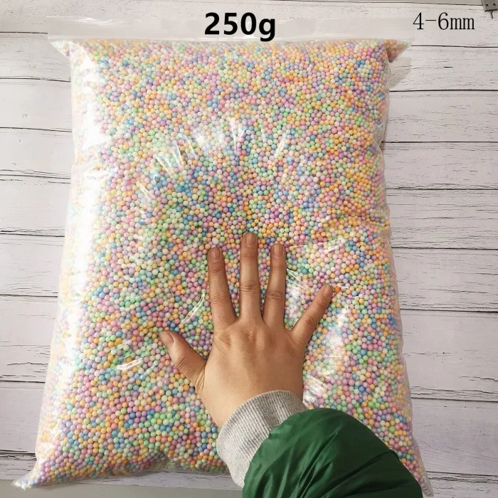 Mix 250g 4-6mm 250 г 4-6 мм слайм красочные поролоновые шарики наполнитель DIY Поставки слаймов мини мягкие бусины для пушистого украшения - Цвет: Mix 250g 4-6mm