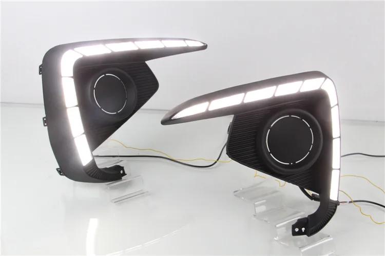 2PCS LED Daytime Running Light Daylights For Suzuki Ertiga 2018 2019 DRL Fog Lamp Cover Headlamp Yellow turn signal - купить по