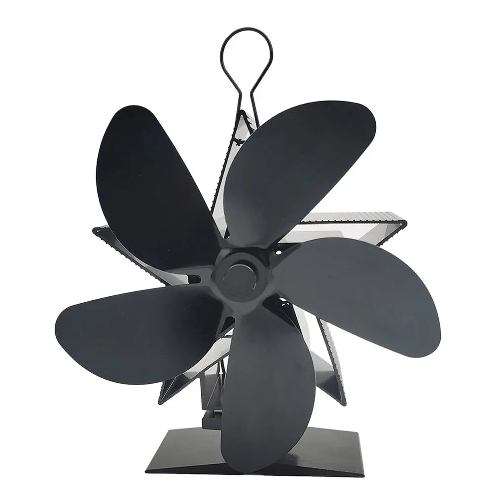 

Black Fireplace 5 and 4 Blade Heat Powered Stove Fan Log Wood Burner Eco Friendly Quiet Fan Home Efficient Heat Distribution