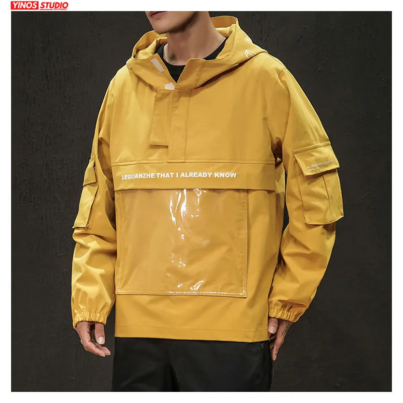 Дропшиппинг японский с капюшоном буквенным принтом куртки мужские толстовки