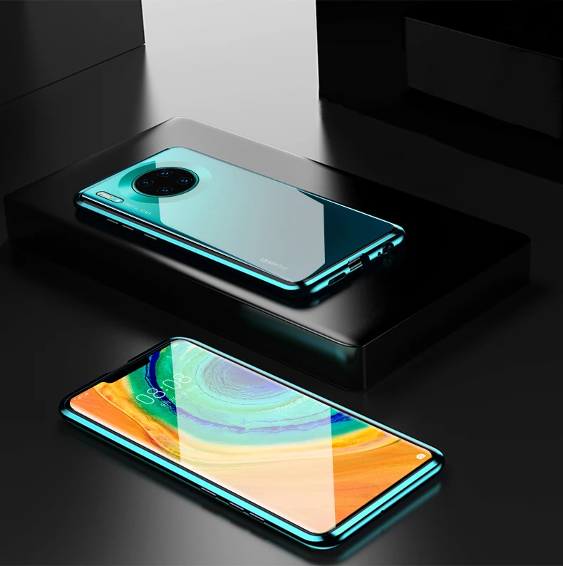 Роскошный защитный Магнитный чехол на весь корпус для huawei P30 P20 lite Pro 360, задняя крышка из закаленного стекла huawei mate 30 20 Pro Чехол