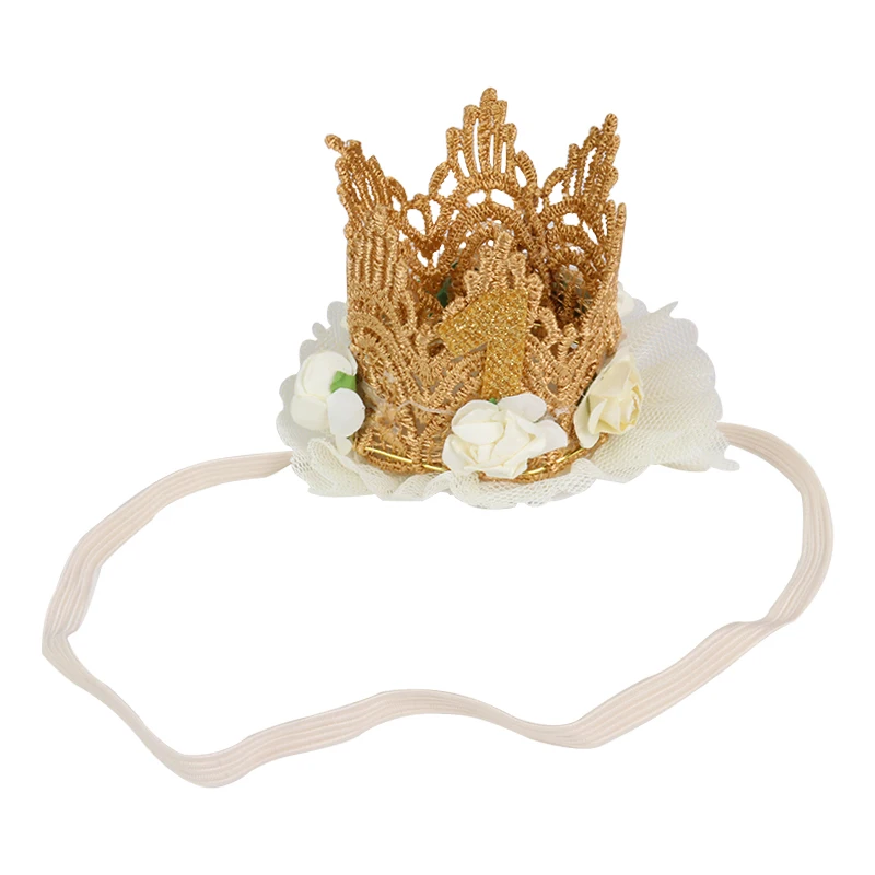 1pcs 7.5x6.5cm WEIGAO 1/2/3 шапки для вечеринки в честь Дня Рождения, украшение на один день рождения, шапка принцессы, корона, детский ободок для дня рождения, 1, 2, 3 года, Декор - Цвет: 1pcs 7.5x6.5cm