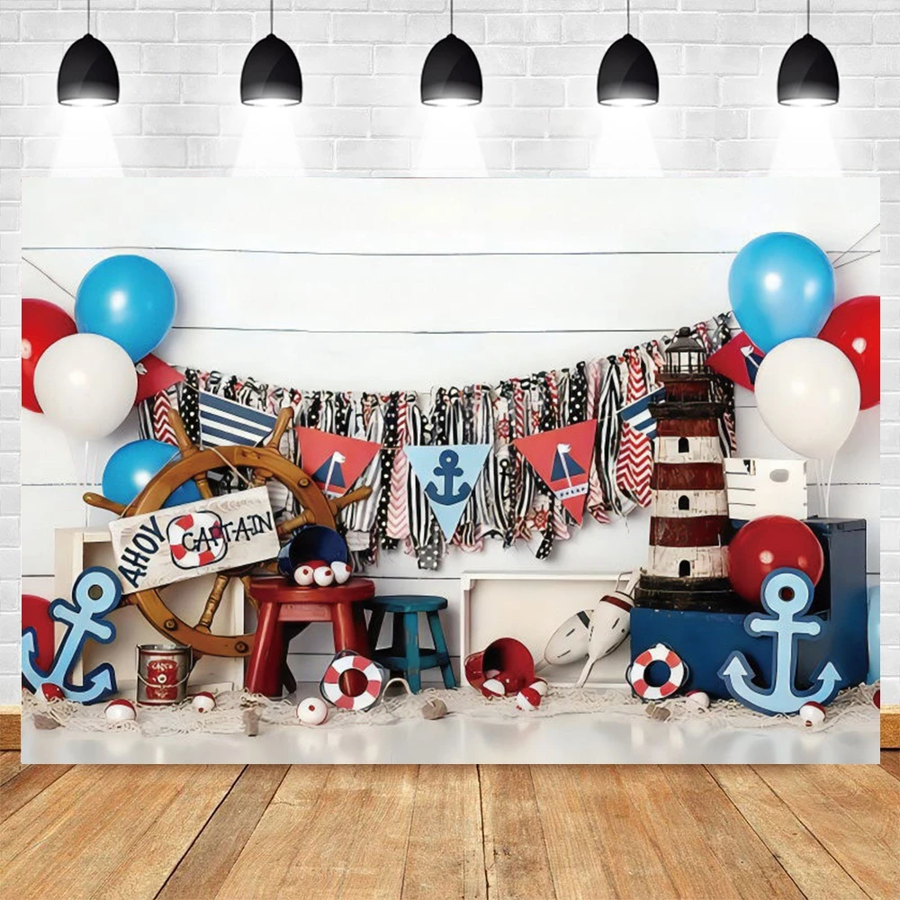 

Виниловый фон Yeele для фотосъемки с изображением летнего морского побережья и пляжа, для студийной фотосъемки мальчиков, руль, якорь