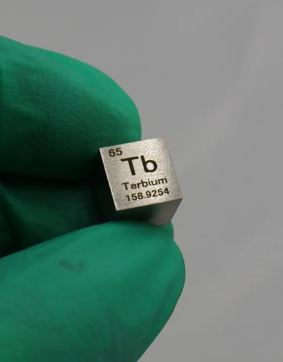 

1 pcs Terbium metal Rare earth metal periodic table cube 10mm average weight 8.3g Tb greater than or equal to 99.95%
