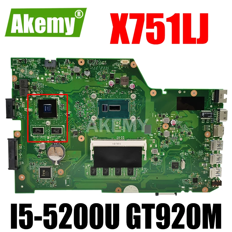 

X751LJ GT920M 4G-RAM/ I5-5200U материнская плата REV 2,3 для Asus X751LX R752LA R752LD X751LN X751LD X751LJ A751L материнская плата для ноутбука