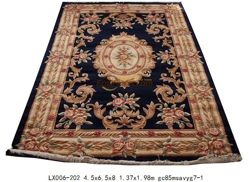 LX006-202 4.5x6.5 chinese wool carpets Hand Made French Wool Rug Mandala Home Decoration Carpet Rectangular Carpet Large Carpet - Цвет: LX006-202 4.5x6.5