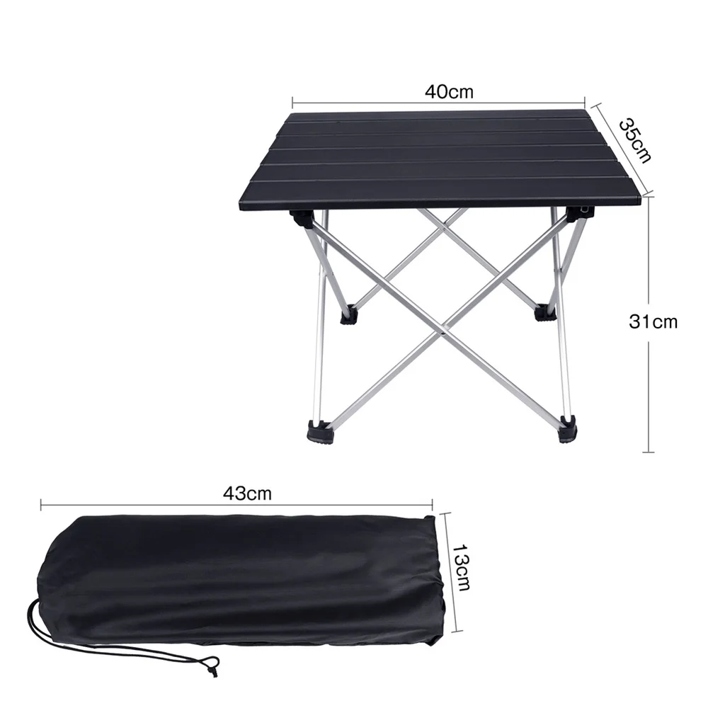 

Aluminium Alloy Outdoor Folding Table Hiking Camping Table Waterproof Folding Table Desk for Picnic(Silver)