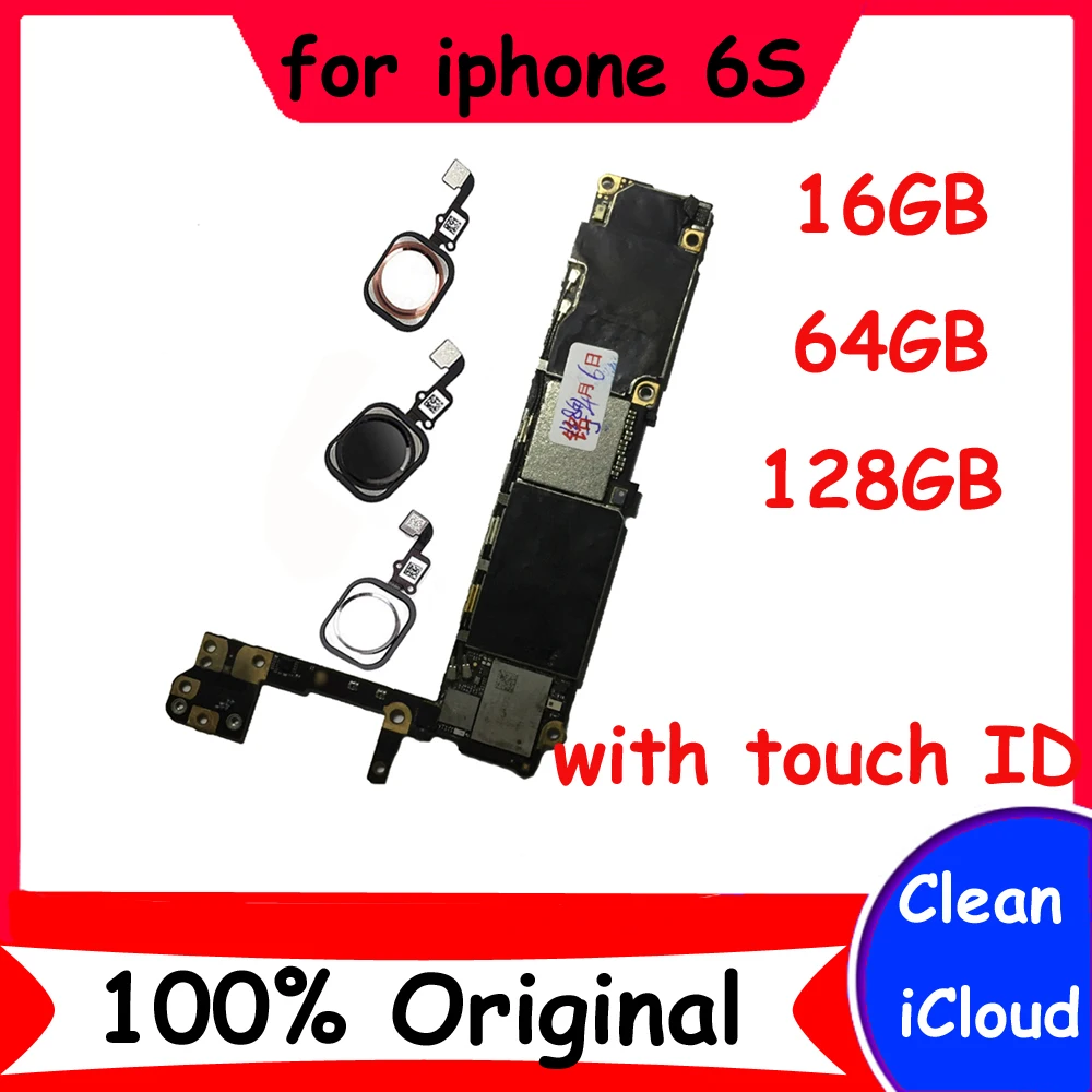 Для iPhone 6S оригинальная разблокированная материнская плата 16 Гб 64 128 ГБ с чистой