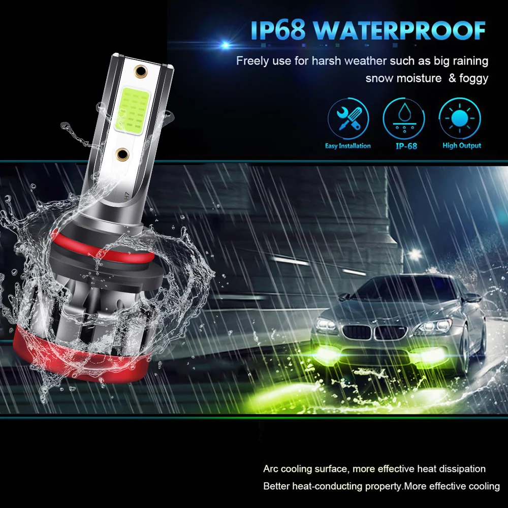 

2Pcs/Pair Aluminum LED Fog Lamp LED Car Headlight H8 H11 800 881 5202 9005/HB3 9006/HB4 Plugs Fog Lamp Car Light