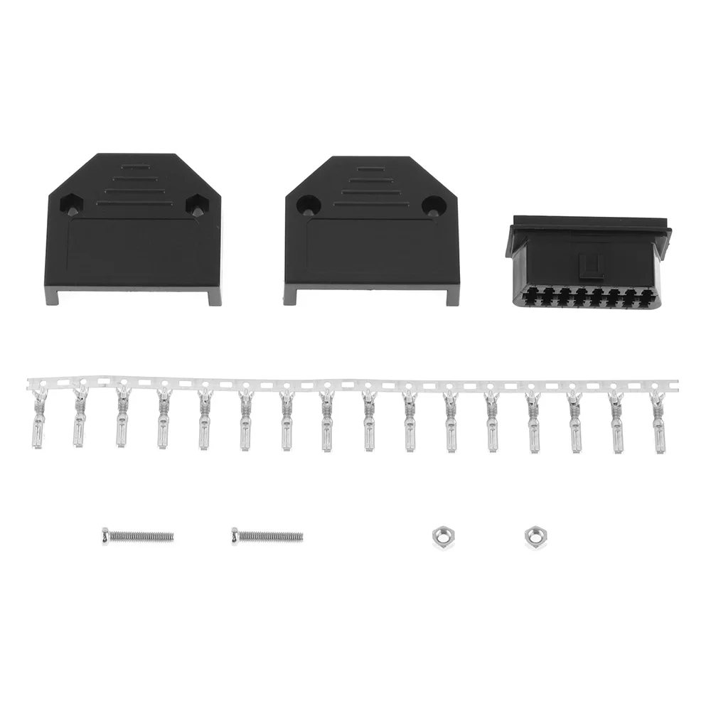 OBD II пластиковый 16 контактный гнездовой угловой разъем гнездо для провода