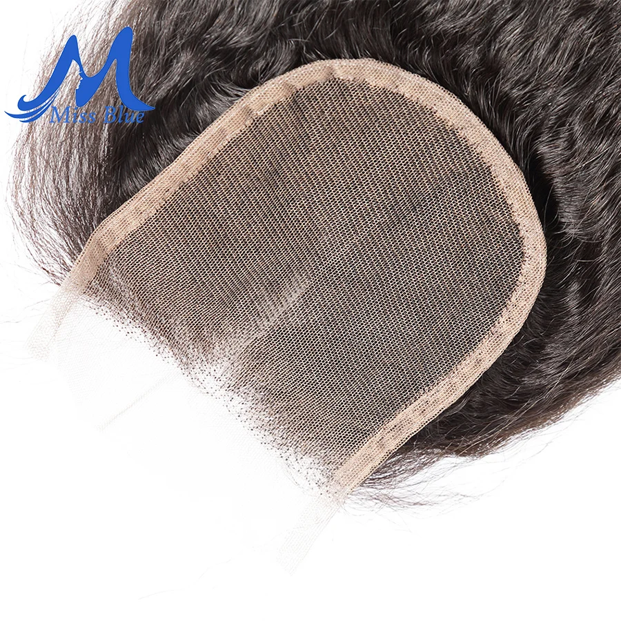 Бразильские человеческие волосы Missblue кружевная застежка курчавые прямые