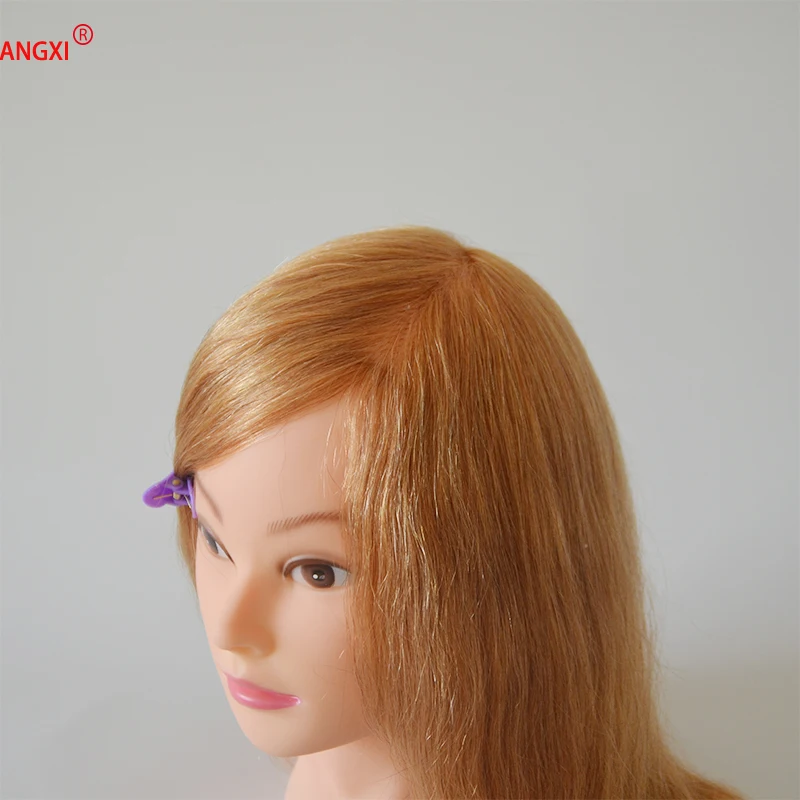 Тренировочная голова из 100% натуральных волос Блонд для салонов профессиональные