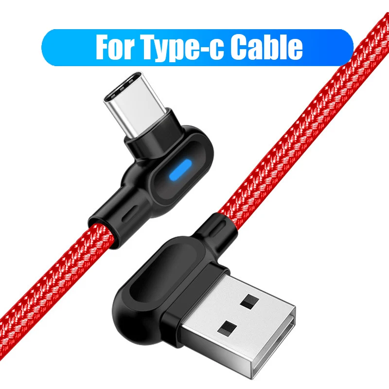 0,25/1/2 M 90 градусов Тип usb C кабель для передачи данных Micro USB Зарядное устройство для iPhone х XR XS MAX 6, 6 S, 7, 8plus, светодиодный кабель для мобильного телефона