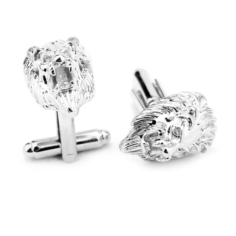 

Free Shipping Classic Lion Tiger Charm Cufflink Men Luxurious Cuff Link Button Animal Head Sleeve Clasp For Men Jewelry Gift