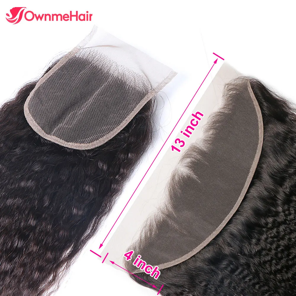 

4x4 Lace Closure 13x4 Lace Frontal Closure Yaki Straight Hair Closure Frontal Human Hair Free/Middle Part Lace Frontal Closure
