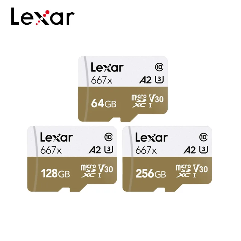 Оригинальная карта памяти Lexar 667x A2 высокая скорость 100 МБ/с./с 128 ГБ V30 класс 10 UHS-I U3 карта mirco-SD для 1080p Full-HD 3D 4K видео